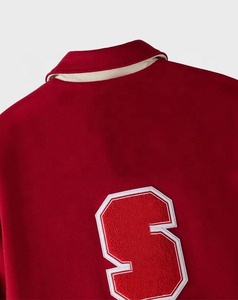 Veste d'hiver universitaire pour homme avec logo personnalisé, vente en gros, tailles plus, style uni, veste varsity en laine méltone personnalisée pour homme - Product Image 4