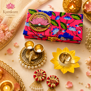 New Arrival Trending Indian Wedding Return Gift <b>Box</b> ,Brass Diya ,Roli Chawal Platter, Shubh Labh Hanging Festive <b>Hamper</b> GiftSet - Product Image 1
