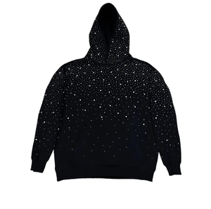 Sweat-shirt à capuche pour homme avec strass, style streetwear, en coton, décontracté, tendance - Product Image 1