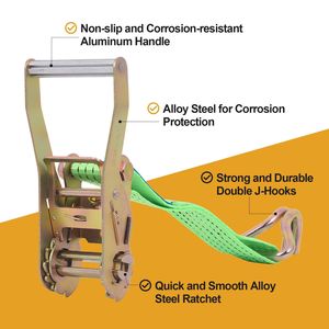 Paquete de 10 Correas de Amarre Resistentes con Ganchos E-Track de 2" x 26 Pies, Capacidad de Carga de 3307 Libras para Camiones de Carga - Product Image 4