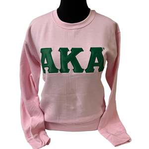 Sweat-shirt personnalisé à col rond avec logo imprimé sur le devant, à manches longues, pour femme, Alpha Kappa Alpha 1908 - Product Image 1