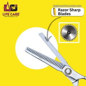 กรรไกรซอยผมคุณภาพสูงระดับมืออาชีพจากญี่ปุ่น ออกแบบมาเพื่อการซอยที่เรียบเนียนและแม่นยำ พร้อมสกรูปรับระดับได้ด้วยกุญแจจาก LCI - Product Image 5