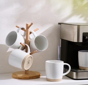 Juego de Tazas de Café de Cerámica Minimalistas con Acabado Moteado, Diseño de Base Natural, Asa Resistente para Uso Diario de Té y Café - Product Image 3