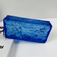 Bloc de verre texturé bleu glace, verre givré, directement du fabricant, pour la décoration murale des halls d'hôtel