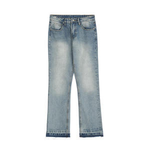 Pantalon en jean droit de haute qualité, respirant, écologique, coupe confortable, tissu en coton durable, pour un usage quotidien décontracté - Product Image 1