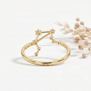 Bague Diamant Astrologie Balance Best-seller – Bijou Or Élégant – Cadeau Tendance Septembre Octobre pour l'Équilibre et la Paix - Product Image 1
