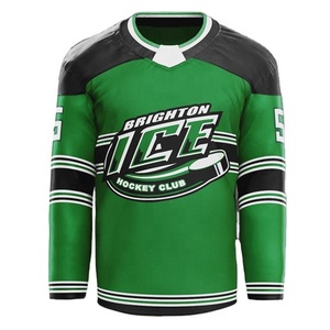 Jersey de Hockey sobre Hielo Unisex de Manga Larga con Cuello en V, Sólido, Transpirable, que Absorbe la Humedad, de Poliéster, con Nombre de Equipo Personalizado, Disponible en Stock - Product Image 1