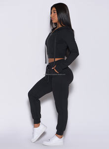Venta al por mayor de negro personalizado de las mujeres acogedor cordón ancho Scrunch Butt Joggers Terry polar pantalones de chándal de las mujeres pantalones y pantalones de las mujeres - Product Image 5