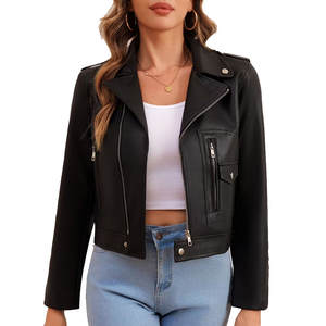 Chaqueta de Cuero al por Mayor para Mujer, Chaquetas de Cuero 100% Genuino para Damas, Chaqueta de Cuero Personalizada, Cómoda y Transpirable para Mujer - Product Image 4