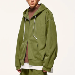 Sudaderas con Capucha Unisex Casuales con Cierre, Logotipo Personalizado para Bordado, Ropa Urbana de Invierno, Cordón Ajustable, Hombros Caídos, Colores Personalizados - Product Image 2