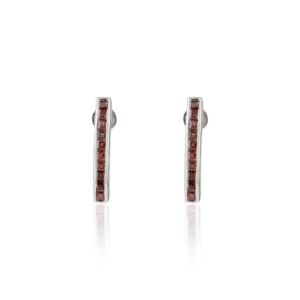 Beautiful Handcrafted Solid 925 <b>Sterling</b> <b>Silver</b> Princess Cut Garnet January Birthstone Fine <b>Stud</b> Earrings For Women's - Product Image 1