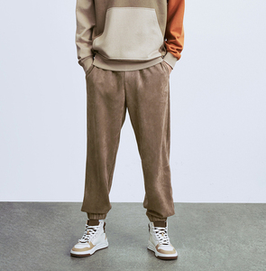 2026 Premium Men Corduroy Sweatpants Elastic Waist Pockets Casual Autumn Joggers Midweight Breathable Knitted Style - Product Image 6