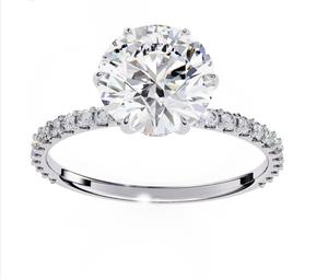 แหวนแต่งงานเพชรโมอิสซาไนต์ทรงกลม 1.5 กะรัต สีขาวบริสุทธิ์ แหวนเงินแท้ 925 ชุบ แหวนโมอิสซาไนต์สั่งทำพิเศษสำหรับผู้หญิง - Product Image 2