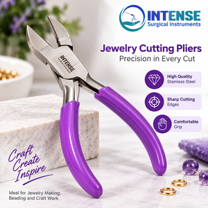 Alicates de corte lateral profesionales para joyería, cortador de alambre de acero inoxidable, mango morado, herramienta para manualidades con cuentas, instrumento quirúrgico de alta resistencia - Product Image 3