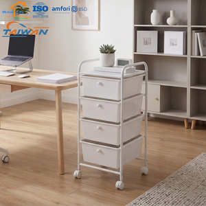 Made in Taiwan ISO/BSCI Factory 4-Drawer Rolling Storage <b>Trolley</b> Multipurpose Organizer for Office - Product Image 2