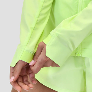 <b>Women's</b> Lime Green Hooded Windbreaker <b>Jacket</b> Full Sleeve Zipper Closure Lightweight <b>Spring</b> Outdoor Blouson Style - Product Image 6