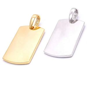 Colgante de Moissanita en Forma de Corazón, Plata de Ley Chapada en Oro, con Microincrustaciones, Joyería Unisex Estilo Hip Hop, Charm Rectangular con Pavé - Product Image 2