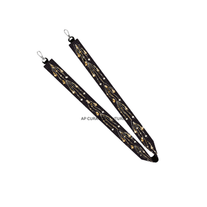Sangles de sac à main pour femme, personnalisées, brodées, ornées de perles de verre, noires et dorées, Nouvelle Arrivée, Éclat Étincelant, Jour de Match - Product Image 2