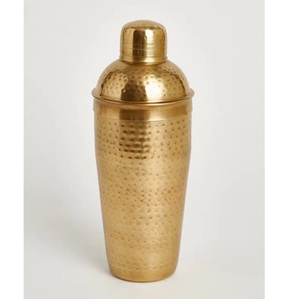 Hammered Stainless Steel Gold Finished Eco-Friendly Cocktail Shaker <b>Bar</b> <b>Tools</b> 500ml Capacity for Barware & Hotel Party Use - Product Image 1