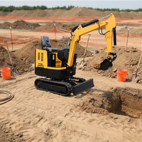 Mini-excavatrice sur chenilles avec commande sensible à la charge, actionnement hydraulique et verrouillage de sécurité inclus