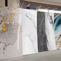 Panneau mural décoratif en plastique pour intérieur, revêtement mural en PVC, dalles de marbre en PVC SPC