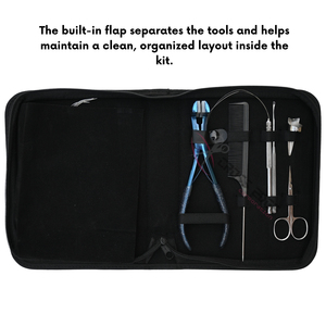 Kit d'outils d'extension de cheveux Elite Silver avec pince à ruban bleu, outil de retrait de micro-perles, outil de sertissage et outil à boucle et crochet, dans un étui - Product Image 5