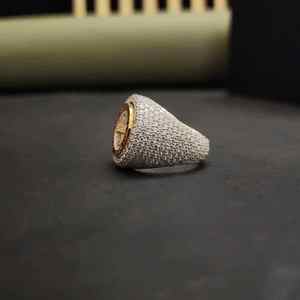 Anillo de Moissanita Roulette Unisex, Plata 925 y Chapado en Oro, con Microincrustaciones, Joyería para Fiestas - Product Image 3