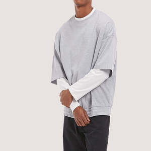 เสื้อยืดทรงครอปสำหรับผู้ชาย แฟชั่นเสื้อยืดทรงบ็อกซ์ ใส่สบายๆ ในฤดูร้อน ผ้าฝ้าย 100% ทรงโอเวอร์ไซส์ ป้องกันรอยยับ - Product Image 2