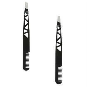 Pinzas con peine 2 en 1 de acero inoxidable profesional de primera calidad para cejas, moldeador de cejas de doble uso - Product Image 2