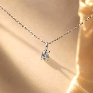 Collar con Colgante de Diamante Cultivado en Laboratorio y Esmeralda en Oro de 14K/18K, Cadena de Cable de 1 Quilate para Mujer, Joyería Fina Directo de Fábrica - Product Image 1