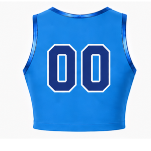 Camiseta Deportiva Azul para Animadoras, Sin Mangas, Corta, Transpirable, Ligera, Personalizable - Product Image 2