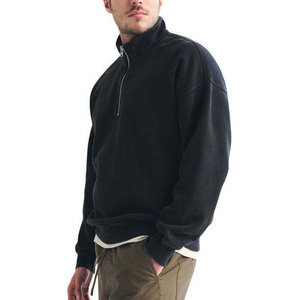 <b>Men's</b> Black <b>Pullover</b> Sweatshirt Regular Fit O-Neck 100% Cotton Fleece Long Sleeve Winter Wear - Product Image 5