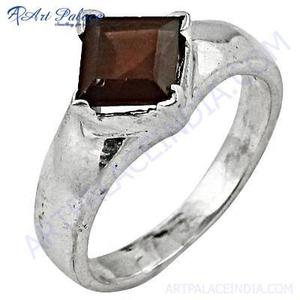 Square <b>Garnet</b> Gemstone 925 Sterling <b>Silver</b> <b>Ring</b> Jewellery - Product Image 1