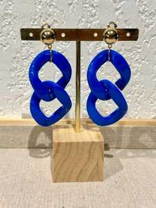 Fashionable Fashion <b>Resin</b> Drop Earrings Irregular Shape Gold Stud Yellow Chain Link Statement Jewelry <b>Resin</b> <b>Crafts</b> - Product Image 6