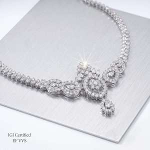จี้เพชรธรรมชาติรูปดอกไม้สุดหรู สร้อยคอทองคำแท้ 14K รับรองโดย IGI เครื่องประดับหมั้นสุดอินเทรนด์ สง่างาม ใส่ได้ทุกวัน สวยเหนือกาลเวลา - Product Image 2