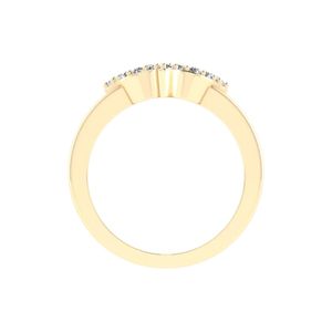 Yellow Gold Plated Leaf Crystal <b>Ring</b> Women Elegant Fashion Jewelry Statement <b>Ring</b> Gift Accessory Stylish Daily Wear - Product Image 2