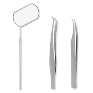 Premium Stainless Steel Eyelash Extension Tweezers Set with Handheld Mirror for Volume <b>Lash</b> Application Precision <b>Kit</b> - Product Image 1