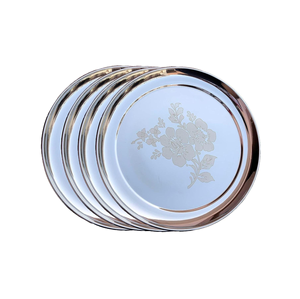 Plato de Acero para Servir Alimentos, Fabricado en India, Escurridor de Platos para Cocina y Mesa, Plato Hecho a Mano de Grado Alimenticio, Alta Calidad - Product Image 4