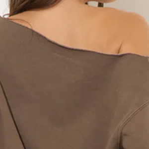 เสื้อสเวตเชิ้ตโอเวอร์ไซส์สีน้ำตาลสำหรับผู้หญิง แบรนด์ Winter Shoulder Sorority ผ้าฝ้ายฟลีซหนานุ่ม ทรงหลวม สวมใส่สบาย เหมาะสำหรับกิจกรรมกีฬา - Product Image 6