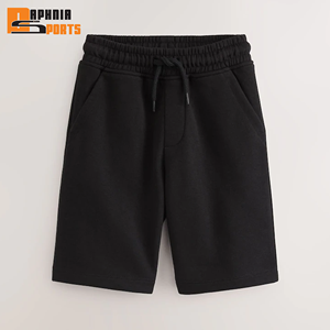 Pantalones Cortos de Felpa Gruesa 100% Algodón para Hombre, Estilo Urbano, Cintura Elástica, Color Sólido, para Uso Diario, Precio de Fábrica - Product Image 1