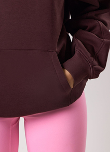 Sudadera con Capucha Extra Grande de Forro Polar para Mujer, de Alta Calidad, Personalizada, Ecológica, con Logotipo Frontal Sólido - Product Image 3