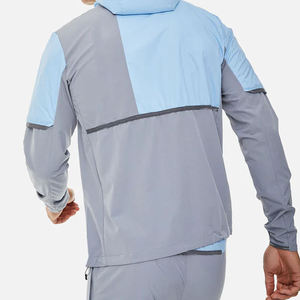 Ensemble veste coupe-vent et short imperméable pour homme, léger, respirant, en polyester, logo personnalisé sur le devant, coupe-vent, vêtements de sport pour le jogging - Product Image 5