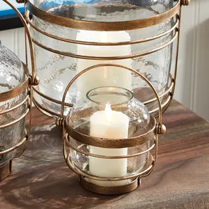 Handmade Premium Candle Holder with Geometric Open Frame ConstructionMiddle East Decorative Candle Holder for Premium Gift - Product Image 1