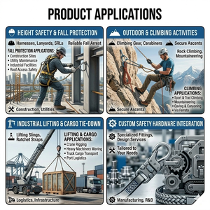 Mosquetón Ovalado YIC001D de Acero de Alta Resistencia con Acabado de Zinc, Certificado EN, Ganchos Metálicos Duraderos 25kN/5620LBS para Escalada Segura - Product Image 4