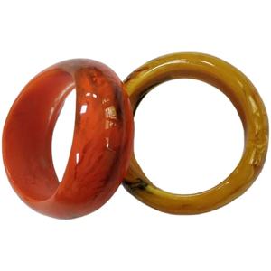 Bracelets de styliste en résine, ambre et marbré Orange, accessoires de luxe - Product Image 1