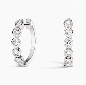 <b>Hoops</b> Earrings Diamond Earrings Gold and <b>Silver</b> Earrings Natural and Lab Grown Diamonds Earrings <b>Hoops</b> Fine Jewelry for Women - Product Image 3