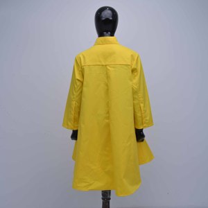 Robes asymétriques jaunes décontractées pour femmes, style personnalisé, brodées, à motif uni, en tissu de coton, OEM sur mesure - Product Image 5