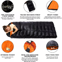 Sac de couchage d'hiver en duvet pour camping, entièrement personnalisable, avec capuche, de qualité supérieure, prix de gros, pour l'extérieur, Bangladesh