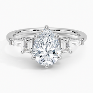 SOJ Ring 3 Pear Cut 925 Silver Five <b>Stone</b> Prong Set Solitaire Engagement Ring GRA Certified 2ct D Color VVS1 D Moissanite Hot - Product Image 1