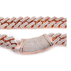 สร้อยคอแบบ Cuban Link ขนาด 16 มม. ยาว 20 นิ้ว รุ่นใหม่ล่าสุดจากไมอามี ทำจากเงินแท้ 925 ชุบทองคำแท้ ประดับด้วยเพชร VVS Moissanite - Product Image 3